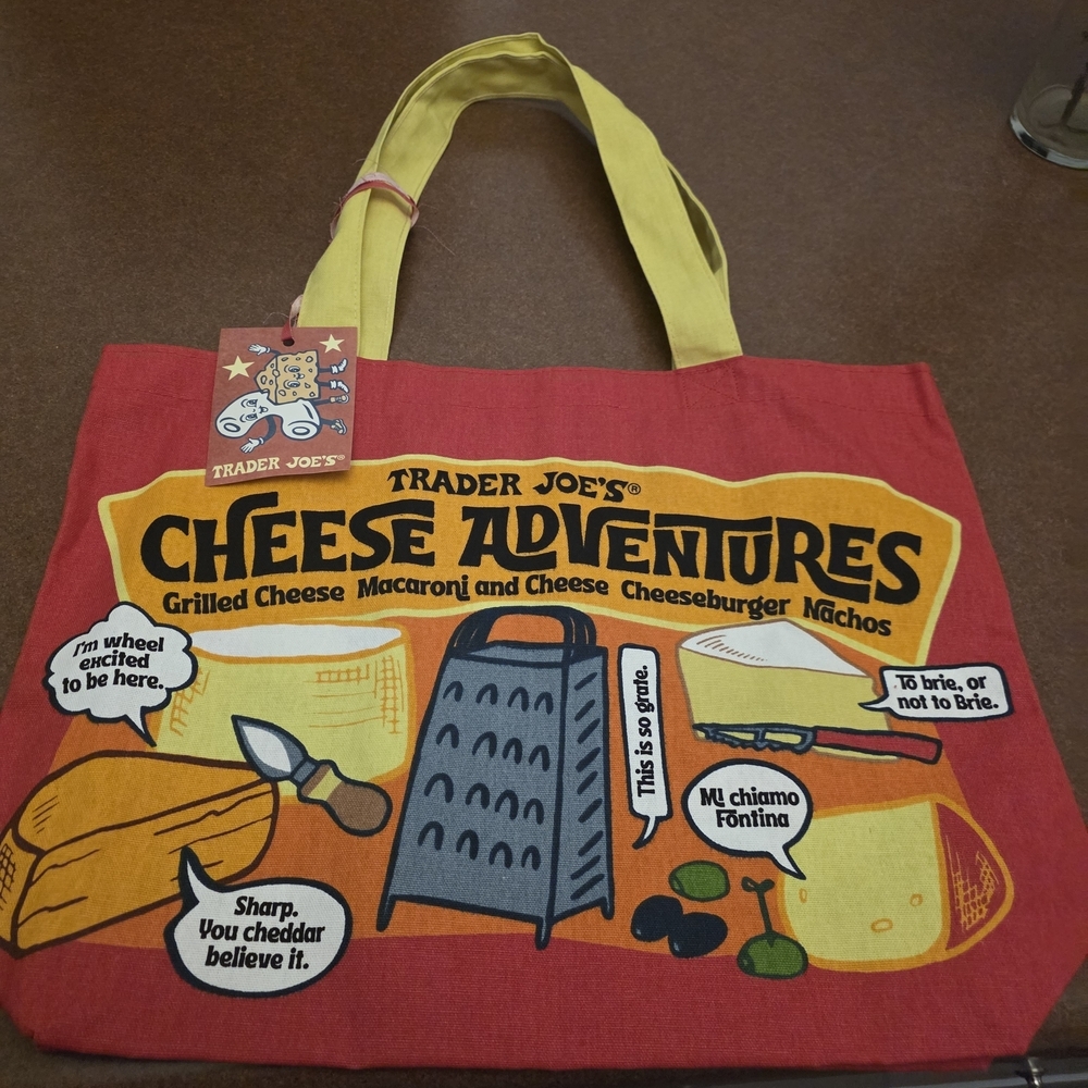 FLASH SALE- Trader Joe's Cheese Adventures Red Tote Bag - Picture 2 of 6